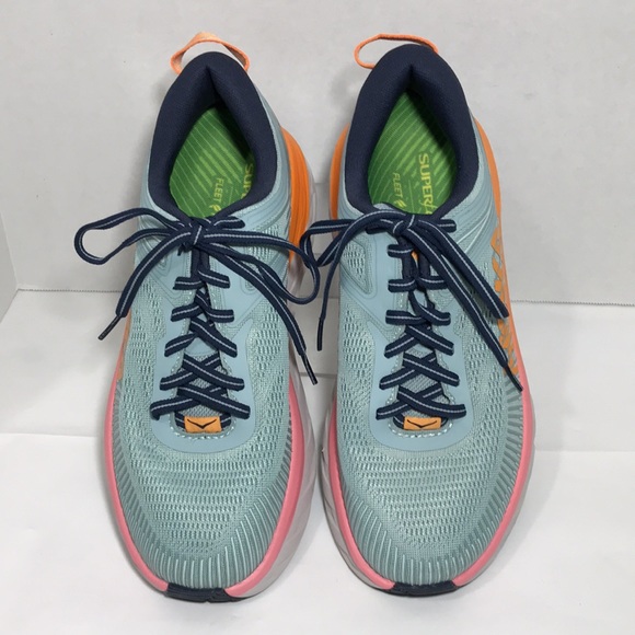 Hoka One One Bondi 7 Sz 9.5 Wide Shoes Blue Haze - Picture 3 of 12